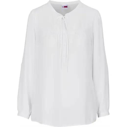 Ladies Long Sleeve Candice Blouse White Front